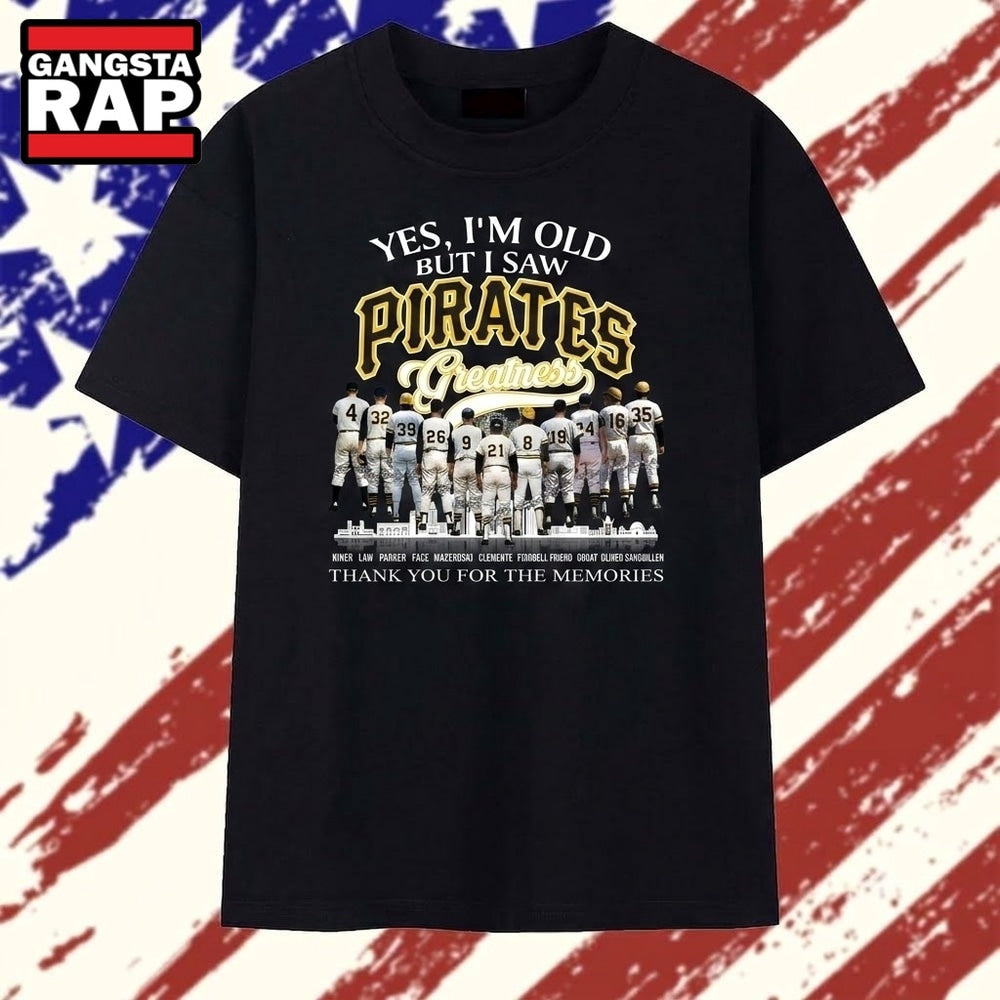 Pittsburgh Pirates Greatness Legends Signatures Vintage Baseball T Shirt