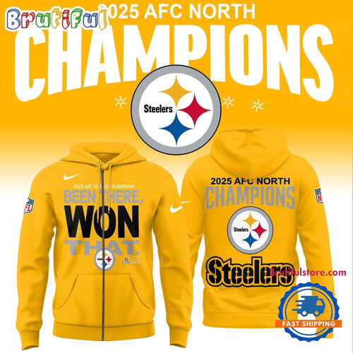 Pittsburgh Steelers 2025 AFC North Division Champions Been There Won That Yellow Hoodie Shirt