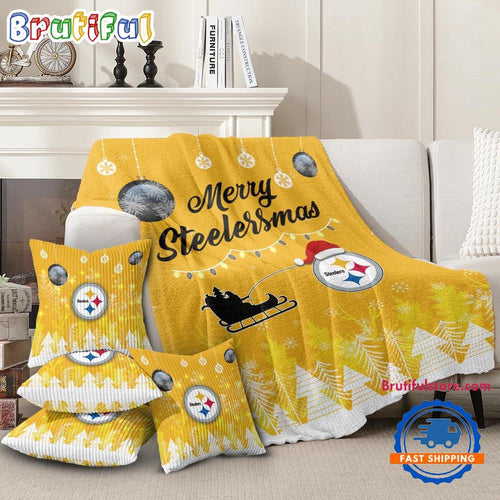 Pittsburgh Steelers 2025 NFL Christmas Fleece Blanket, Football Limited Edition Blanket