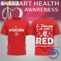 Pittsburgh Steelers 2026 NFL February is American Heart Month Limited Edition 3D Shirt