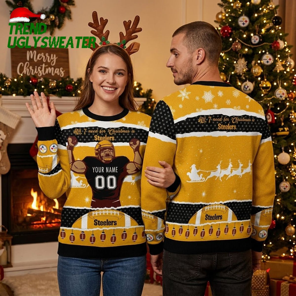 Pittsburgh Steelers All I Need For Christmas Ugly Christmas Sweater