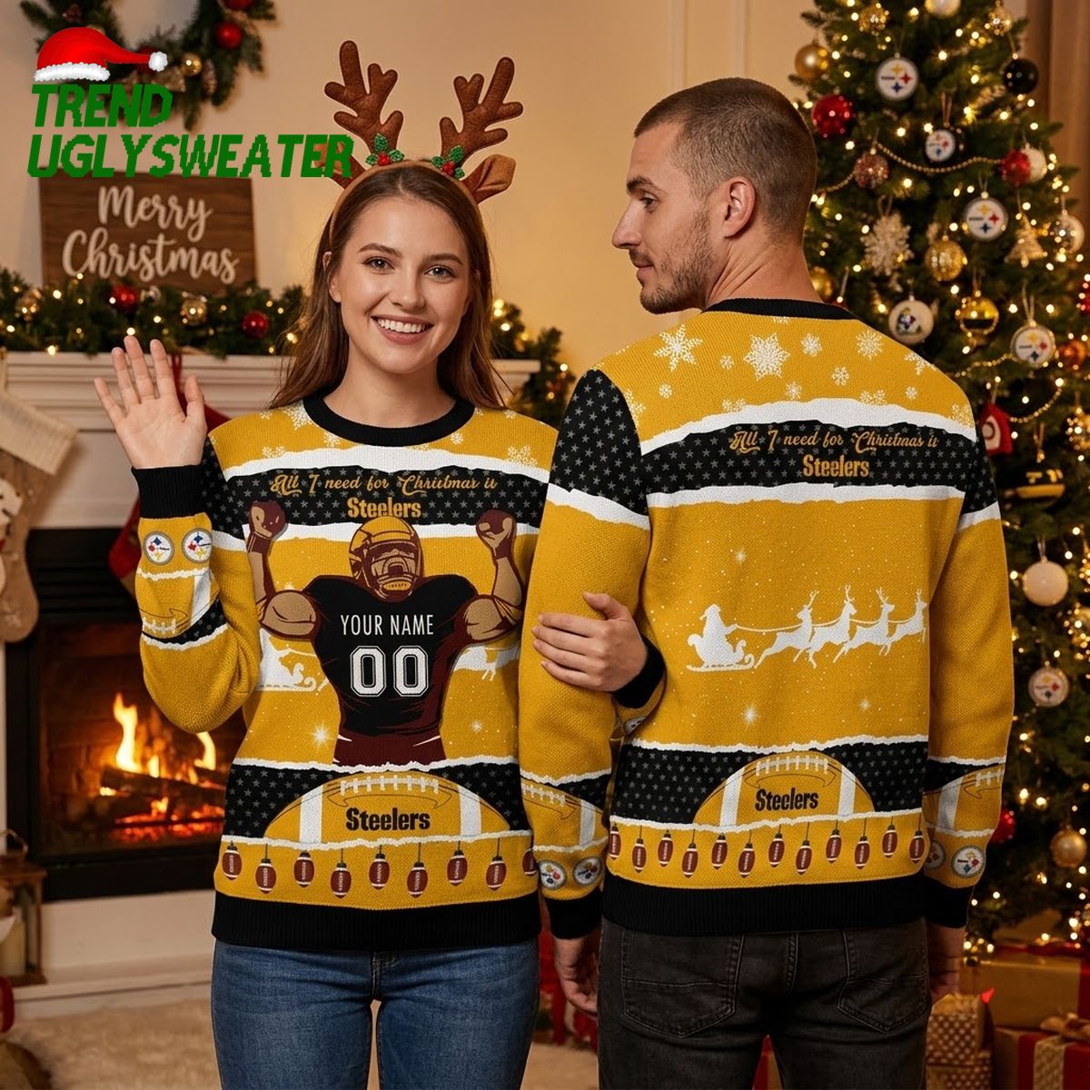 Pittsburgh Steelers All I Need For Christmas Ugly Christmas Sweater
