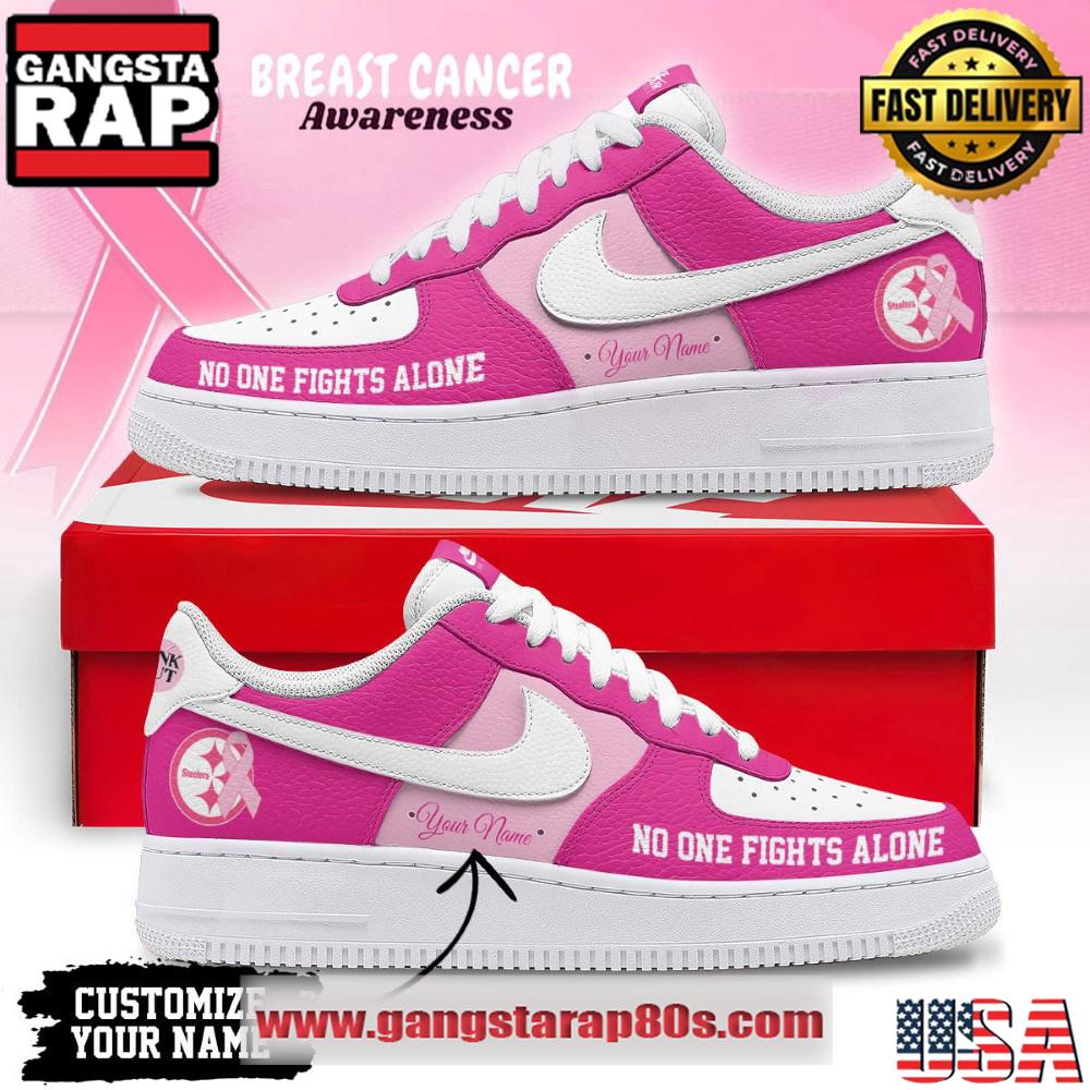 Pittsburgh Steelers Breast Cancer Awareness October Custom Air Force 1 Running Sneakers Shoes