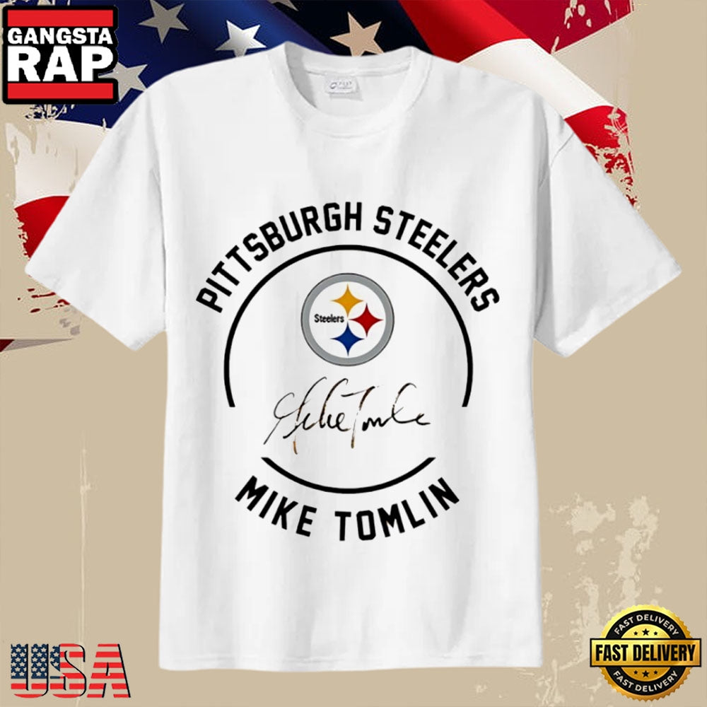 Pittsburgh Steelers Coach Mike Tomlin Signature Logo T-Shirt