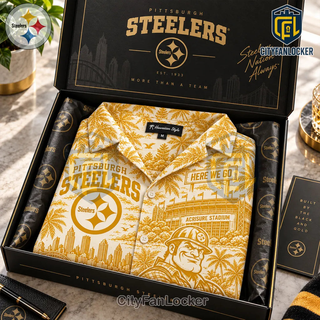 Pittsburgh Steelers Gold Hawaiian Shirt