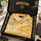 Pittsburgh Steelers Gold Hawaiian Shirt