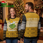 Pittsburgh Steelers Grinch Themed Ugly Christmas Sweater