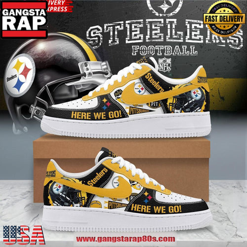Pittsburgh Steelers Here We Go Special Air Force 1 Running Sneakers Shoes