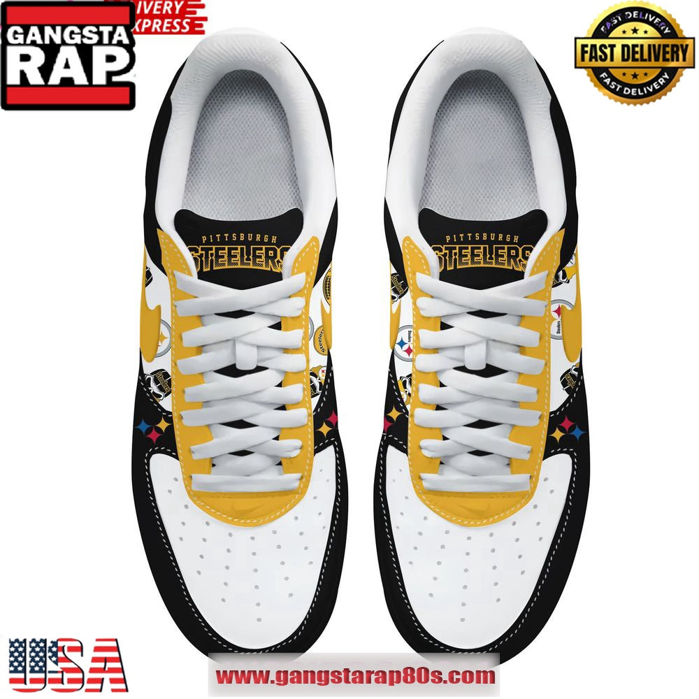 Pittsburgh Steelers Here We Go Special Air Force 1 Running Sneakers Shoes