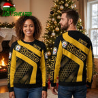 Pittsburgh Steelers Honeycomb Pattern Ugly Christmas Sweater