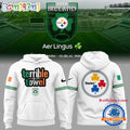 Pittsburgh Steelers Ireland 2025 Limited Edition Dublin Game White Hoodie Shirt