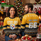 Pittsburgh Steelers Logo Ugly Christmas Sweater With Stadium Motifs