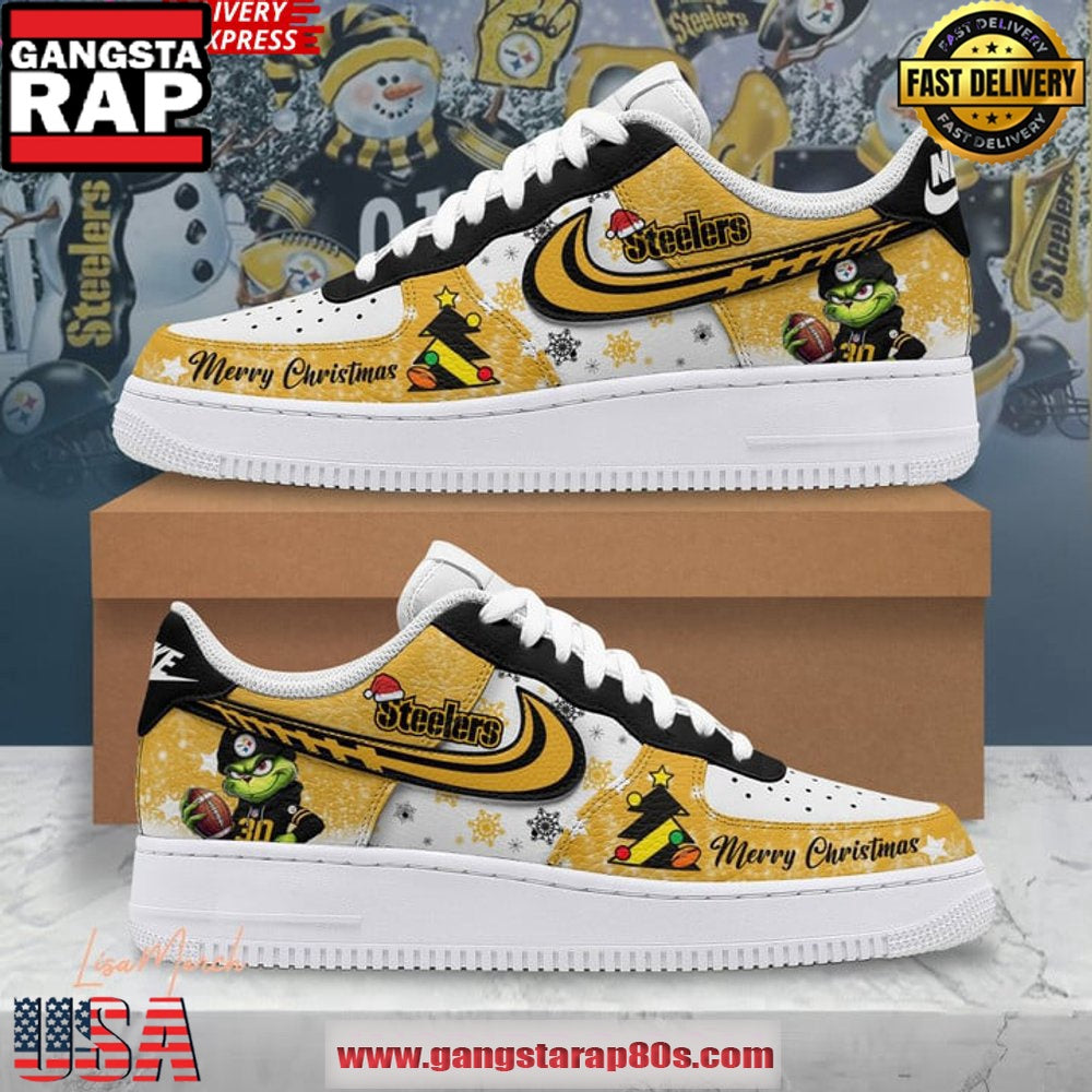 Pittsburgh Steelers Merry Christmas Limited Edition Air Force 1 Running Sneakers