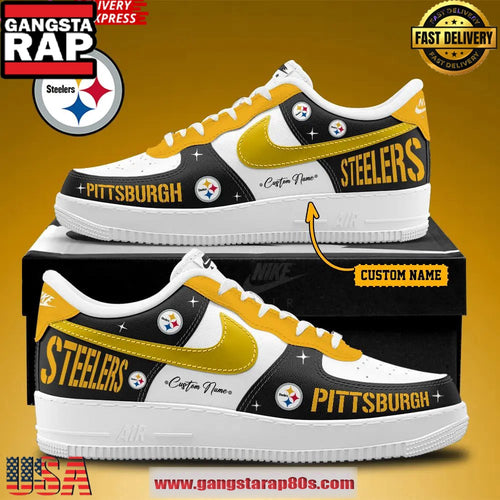 Pittsburgh Steelers New Version 2025 Air Force 1 Running Sneakers Shoes