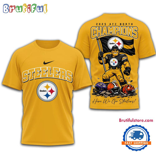 Pittsburgh Steelers NFL AFC North Champions 2025-2026 Special New 3D Shirt