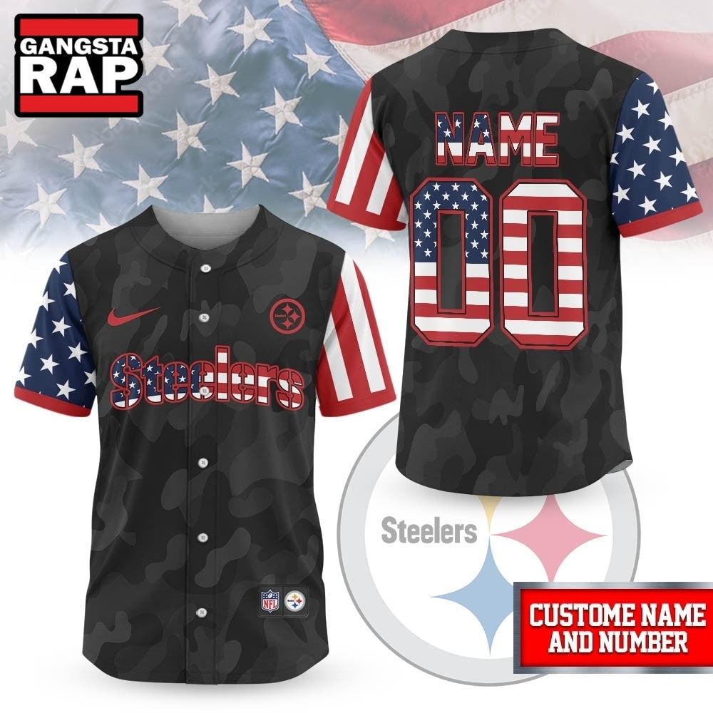 Pittsburgh Steelers NFL American Pride Custom Baseball Jersey Shirt