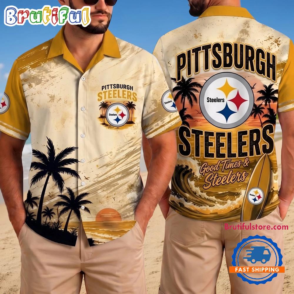 Pittsburgh Steelers NFL Beach Vibes Team Summer Hawaiian Shirt