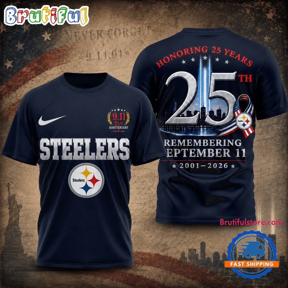 Pittsburgh Steelers NFL Honoring 25 Years Remembering September 11 T Shirt