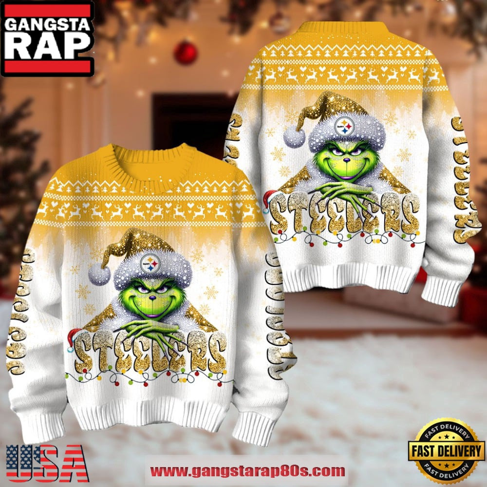 Pittsburgh Steelers NFL x The Grinch 2025 Edition Ugly Christmas Sweater