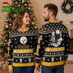 Pittsburgh Steelers Snowflake Custom Name Ugly Christmas Sweater
