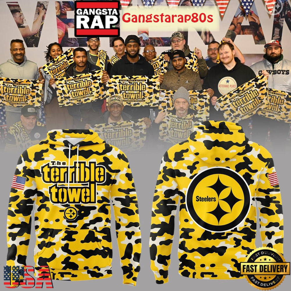 Pittsburgh Steelers The Terrible Towel Camo Unisex Hoodie