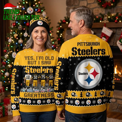 Pittsburgh Steelers Yes I’m Old But I Saw Greatness Ugly Christmas Sweater