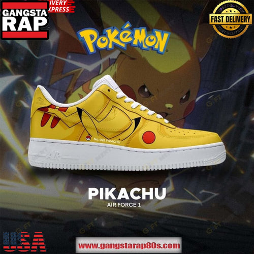 PokEmon Pikachu Special Nike Air Force 1 Running Sneakers Shoes