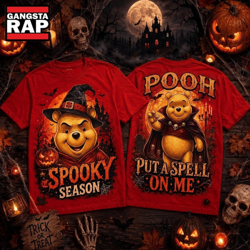 Pooh Witch Hat And Vampire Cape Halloween Lovers Who Embrace Spooky Season 3D Shirt , Music Trending 3D Shirt