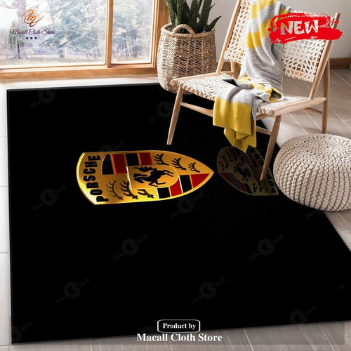 Porsche Logo Area Rug Living Room Rug Home Decor Floor Decor - Indoor Outdoor Rugs
