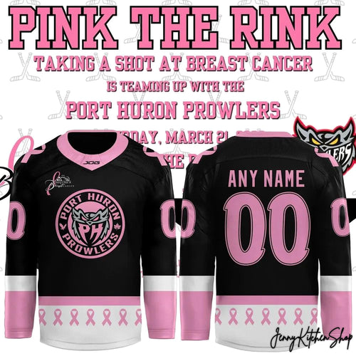 Port Huron Prowlers Pink The Rink 2026 Hockey Jersey