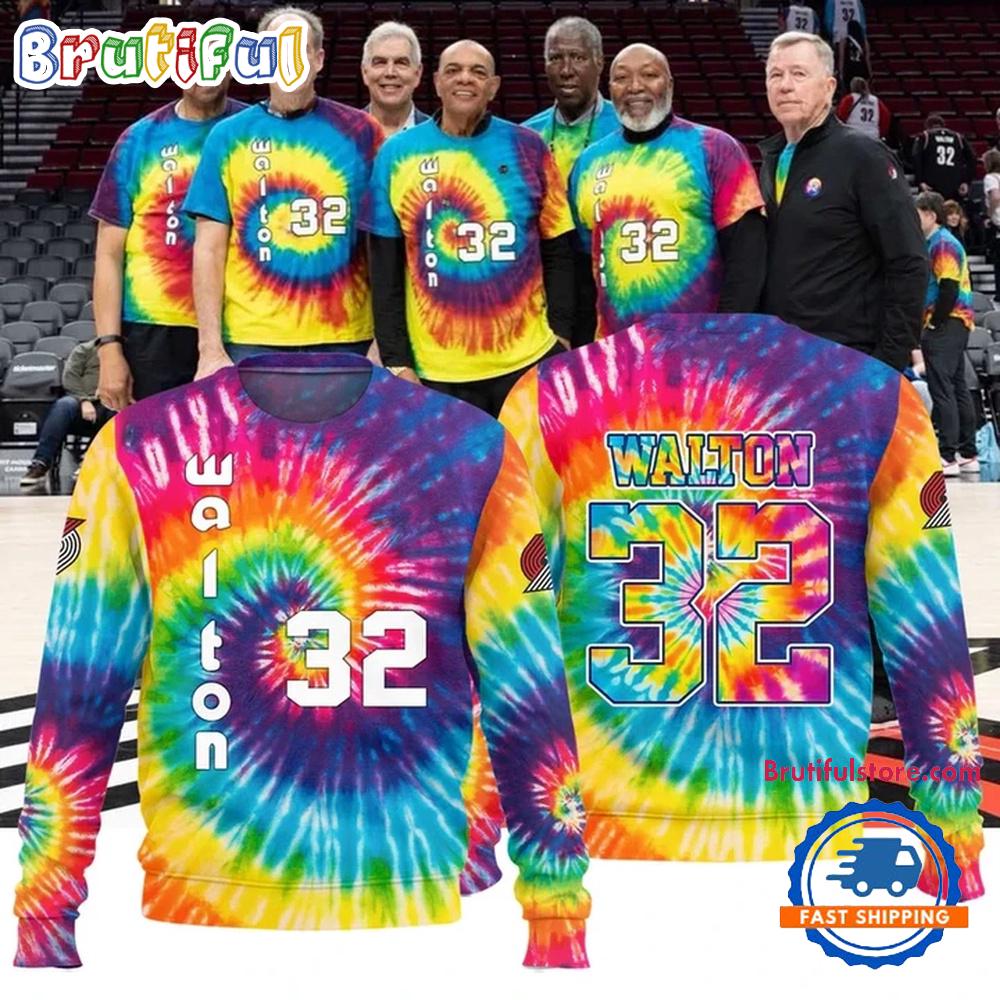 Portland Trail Blazers Limited Edition Bill Walton Tribute All Over Printed Hoodie T-Shirt