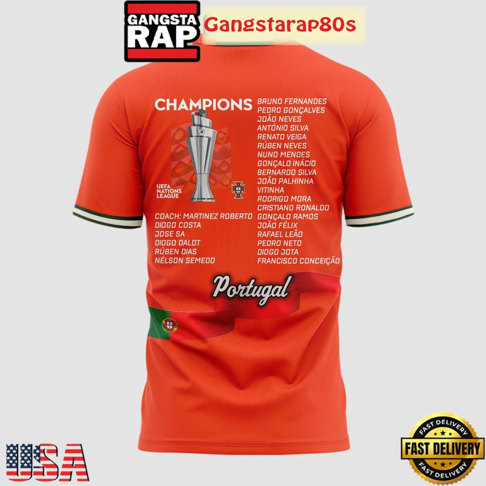 Portugal UEFA Nations League 2025 Champions All Over Print T-Shirt Hoodie