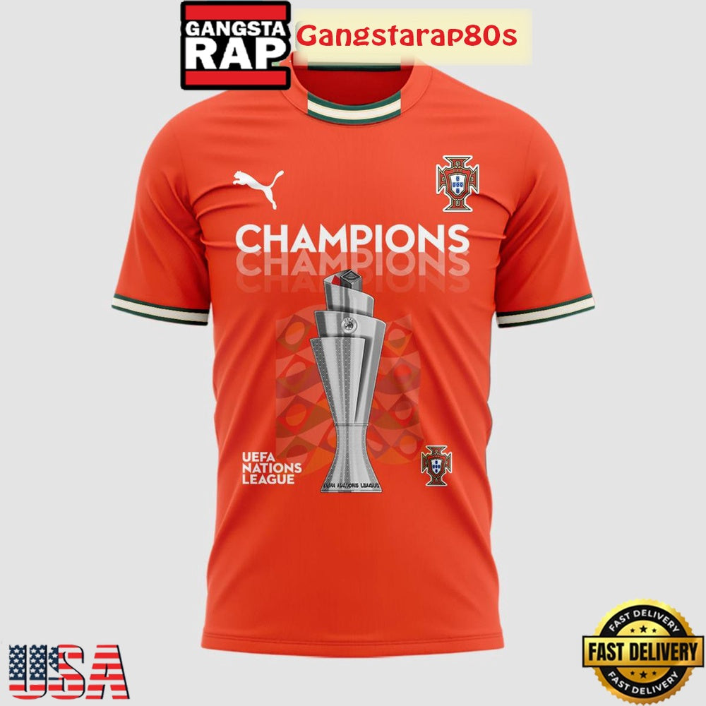 Portugal UEFA Nations League 2025 Champions All Over Print T-Shirt Hoodie