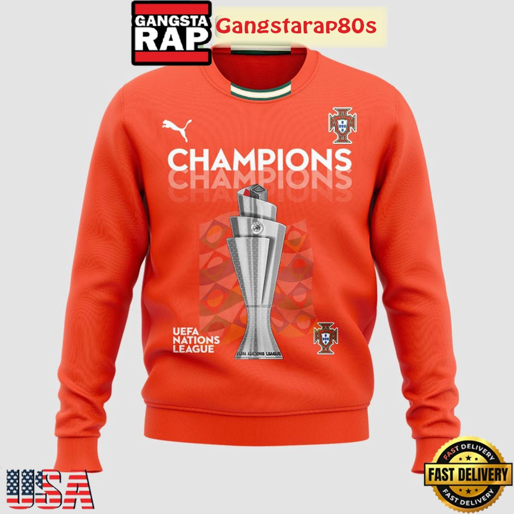 Portugal UEFA Nations League 2025 Champions All Over Print T-Shirt Hoodie