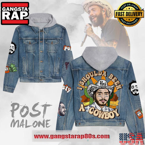 Post Malone I Shoulda Been A Cowboy Hooded Limited Edition Denim Jacket