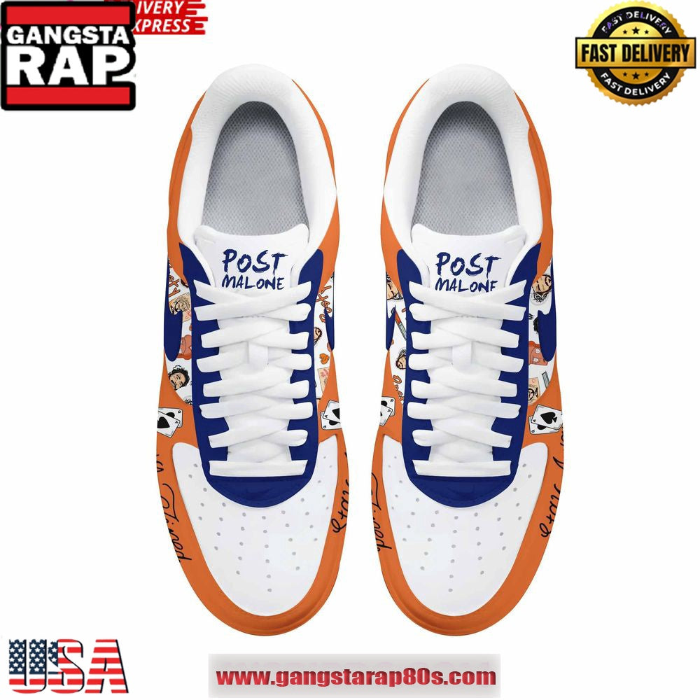Post Malone Stay Away Always Tired Limited Air Force 1 Sneakers Shoes