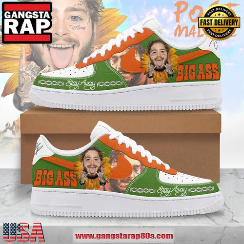 Post Malone Stay Away BIG ASS Limited Edition Air Force 1 Running Sneakers Shoes