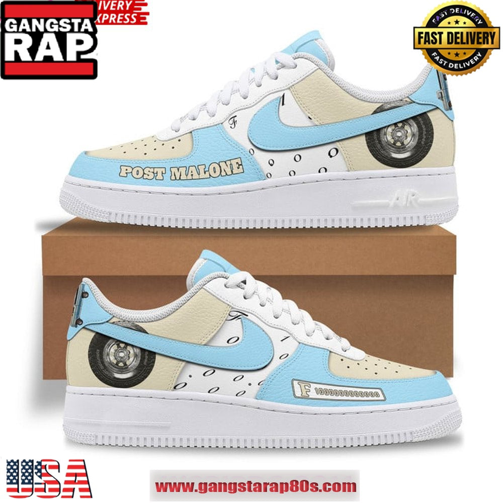 Post Malone Style Limited Edition Air Force 1 Sneakers Shoes