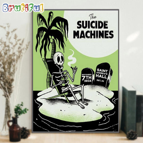 Poster The Suicide Machines Sept 7 2024 Saint Andrew’s Hall Detroit MI Wall Art Poster Canvas