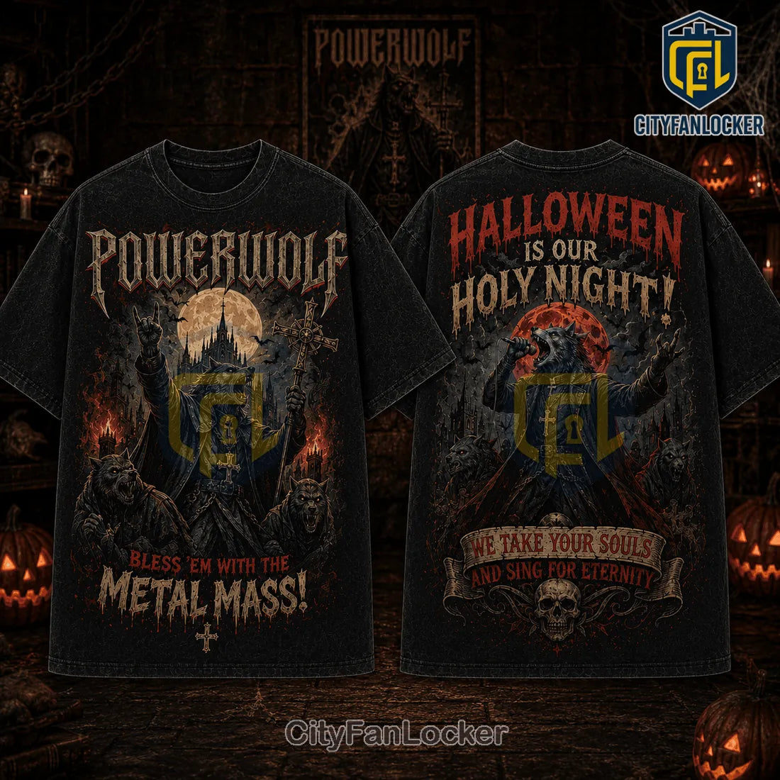 Powerwolf Metal Mass Halloween Black T-Shirt 2026