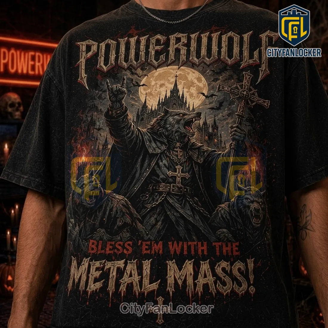 Powerwolf Metal Mass Halloween Black T-Shirt 2026