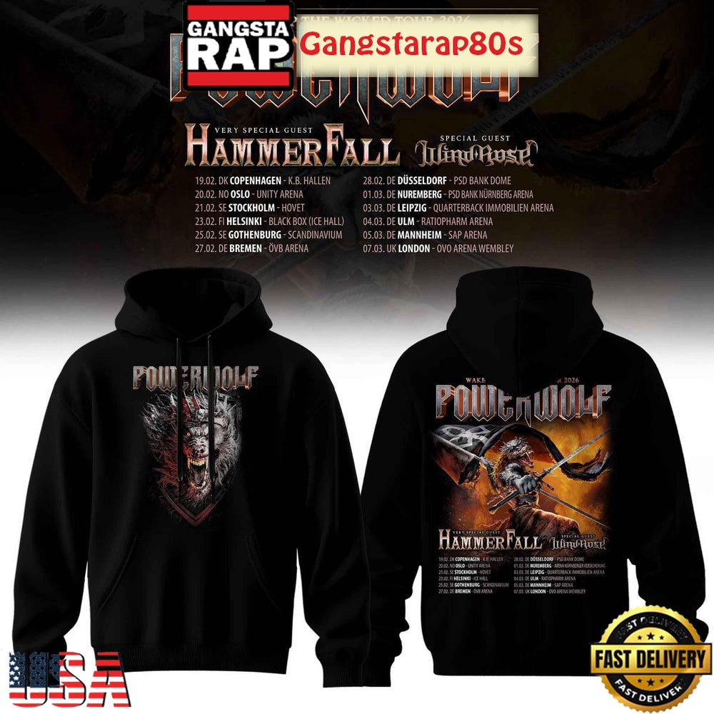 Powerwolf Wake Up The Wicked Tour 2026 Special Edition Hoodie