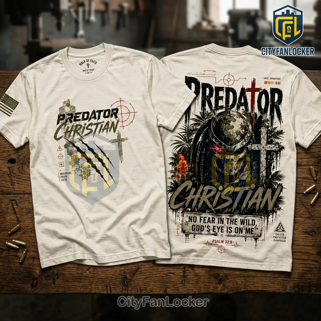 Predator Christian Faith Off-White T-Shirt