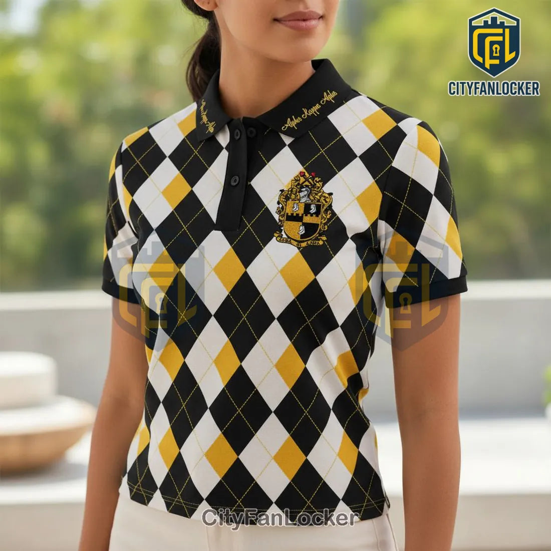 Premium Alpha Kappa Alpha Argyle Polo Shirt