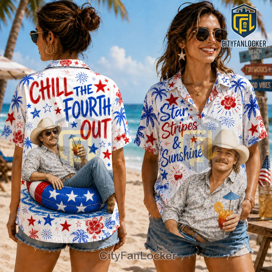 Premium Chill The Fourth Out American Flag Hawaiian Shirt