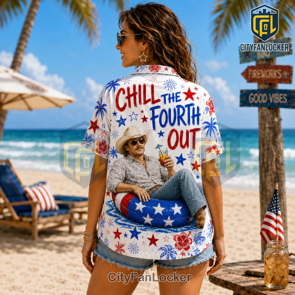 Premium Chill The Fourth Out American Flag Hawaiian Shirt