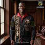 Premium Kappa Alpha Psi Fraternity Black Satin Polo Shirt