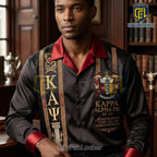 Premium Kappa Alpha Psi Fraternity Black Satin Polo Shirt