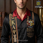 Premium Kappa Alpha Psi Fraternity Black Satin Polo Shirt