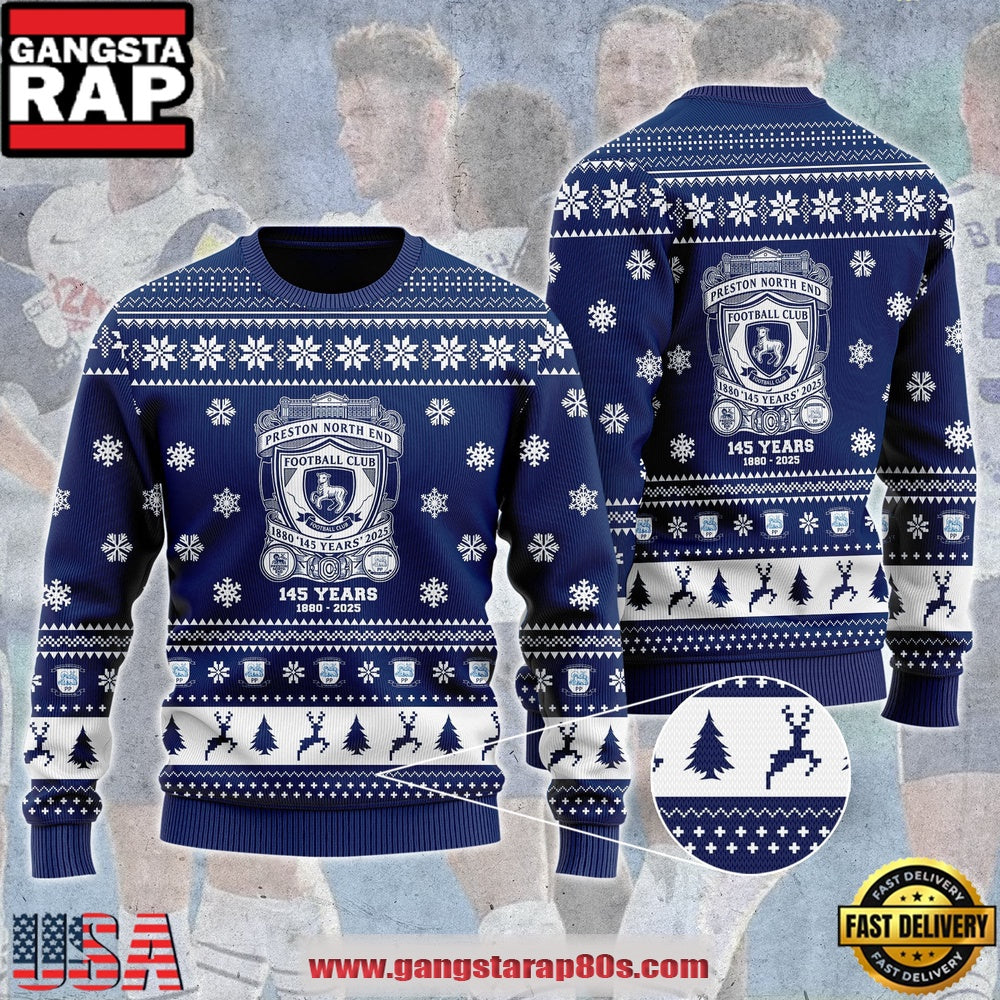 Preston North End F.C. 145 YEARS 3D Noel Limited Edition Ugly Christmas Sweater